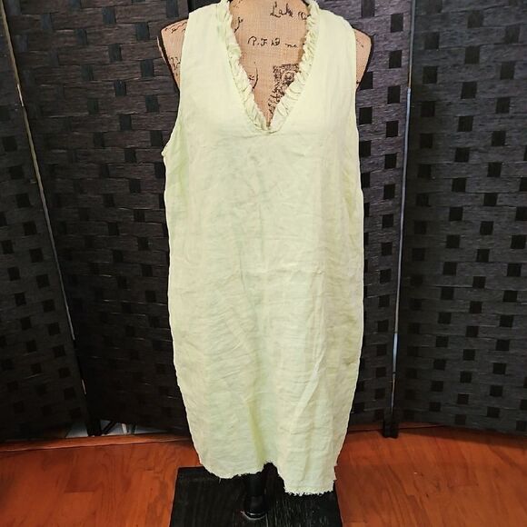 Tommy Bahama Pistachio 100% Linen Dress Size Large - Picture 2 of 12